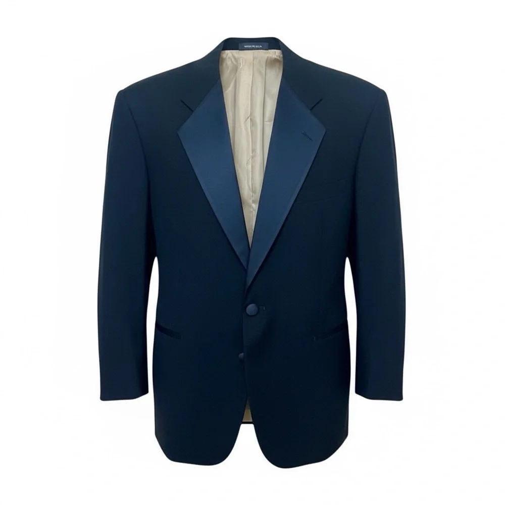 perry ellis perry jacket dress ? Perry Ellis Black Tuxedo‎ Jacket Satin Lapel 43S Short Formal Blazer